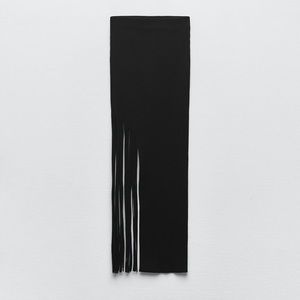 COPY - FRINGED RIBBED SKIRT